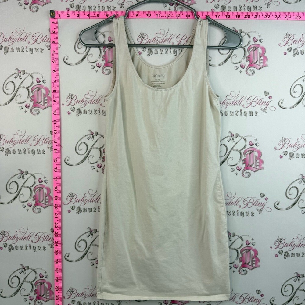 Ricki's mini dress slip stretchy tank style Cream Scoop Neck Mini Dress